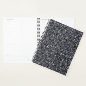 Raindrops op blauwe grijze metalen planner (Display)