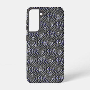 Raindrops op blauwe grijze metalen samsung galaxy hoesje