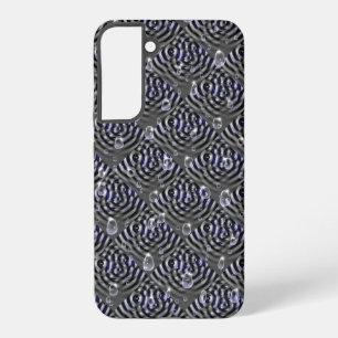 Raindrops op blauwe grijze metalen samsung galaxy hoesje