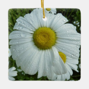 Raindrops op Daisy I Wildflower Floral Keramisch Ornament