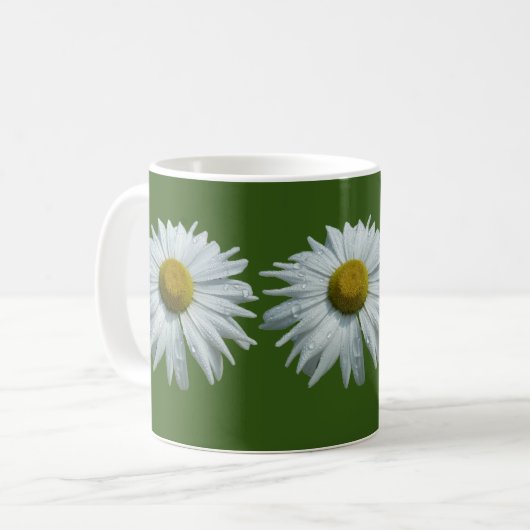 Raindrops op Daisy II Wilde Floral Koffiemok (Voorkant links)