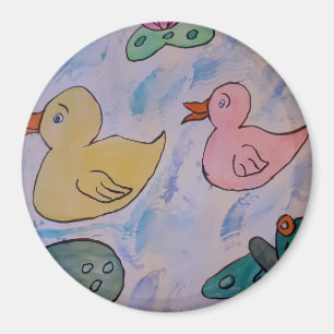 Raindrops op de Ducklings Magnet