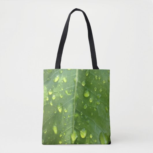 Raindrops op een leder tote bag (Voorkant)