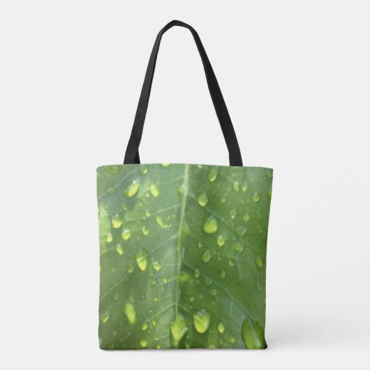 Raindrops op een leder tote bag (Achterkant)