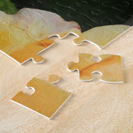 Raindrops op Gele Rose Legpuzzel (Zijkant)