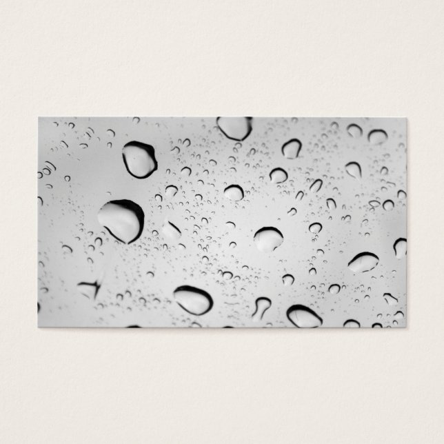 Raindrops op glas visitekaartjes (Voorkant)