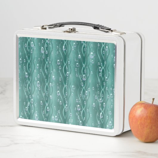 Raindrops op groen metaal (In situ)