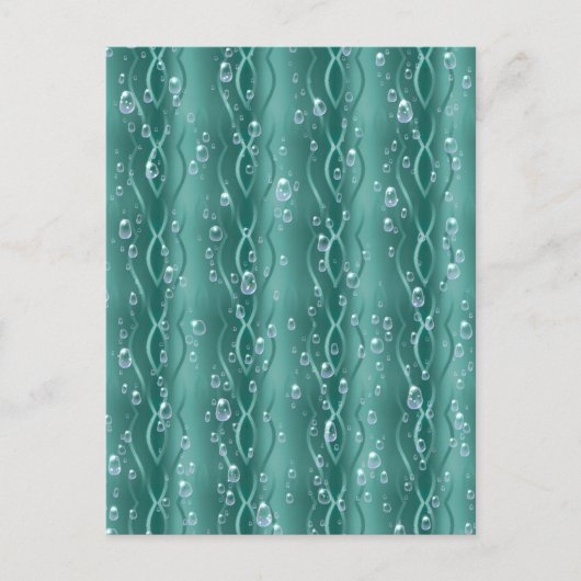 Raindrops op groen metaal briefkaart (Voorkant)