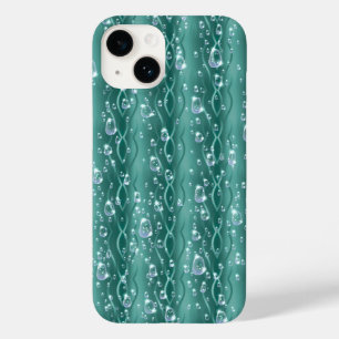 Raindrops op groen metaal Case-Mate iPhone 14 hoesje