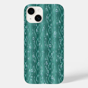Raindrops op groen metaal Case-Mate iPhone 14 hoesje
