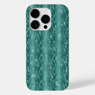 Raindrops op groen metaal Case-Mate iPhone 14 pro hoesje