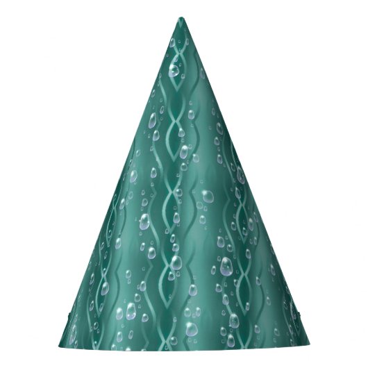 Raindrops op groen metaal feesthoedjes (Voorkant)