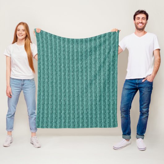Raindrops op groen metaal fleece deken (In situ)
