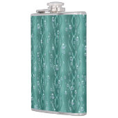 Raindrops op groen metaal heupfles (Links)