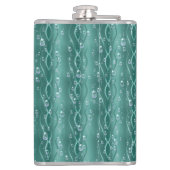 Raindrops op groen metaal heupfles (Achterkant)