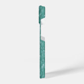 Raindrops op groen metaal iPhone hoesje (Linkerkant)