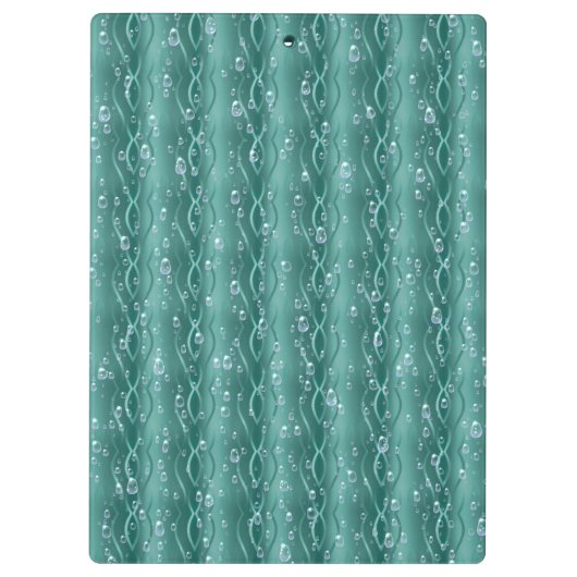 Raindrops op groen metaal klembord (Achterkant)