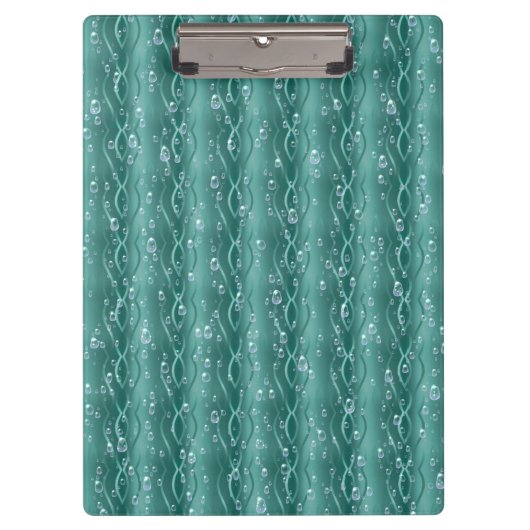Raindrops op groen metaal klembord (Voorkant)