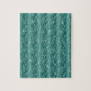 Raindrops op groen metaal legpuzzel