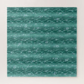 Raindrops op groen metaal legpuzzel (Horizontaal)