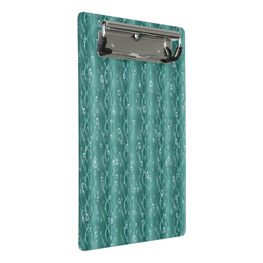 Raindrops op groen metaal mini klembord (Schuin)