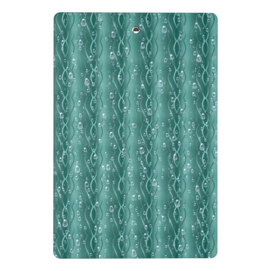 Raindrops op groen metaal mini klembord (Achterkant)