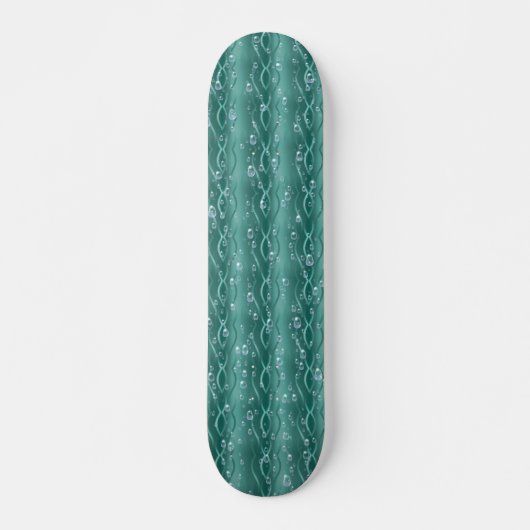 Raindrops op groen metaal persoonlijk skateboard (Voorkant)