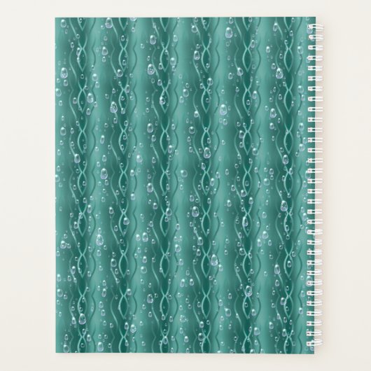 Raindrops op groen metaal planner (Achterkant)