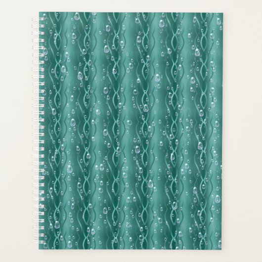 Raindrops op groen metaal planner (Voorkant)