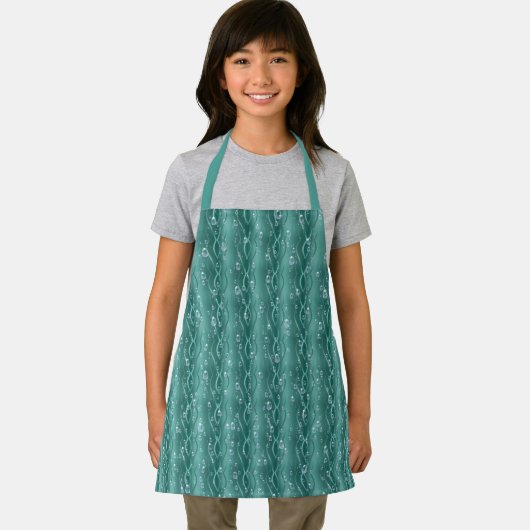 Raindrops op groen metaal schort (Insitu)