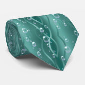 Raindrops op groen metaal stropdas (Opgerold)