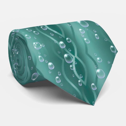 Raindrops op groen metaal stropdas (Opgerold)