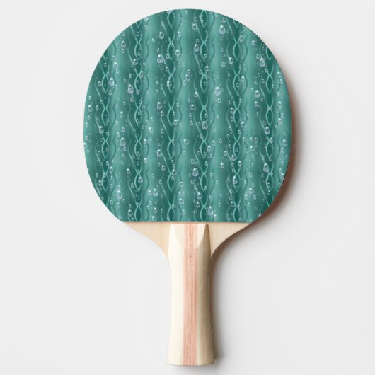 Raindrops op groen metaal tafeltennisbatje (Voorkant)