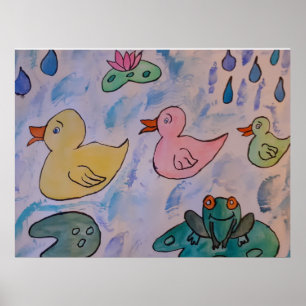 Raindrops op het Poster van de Ducklings
