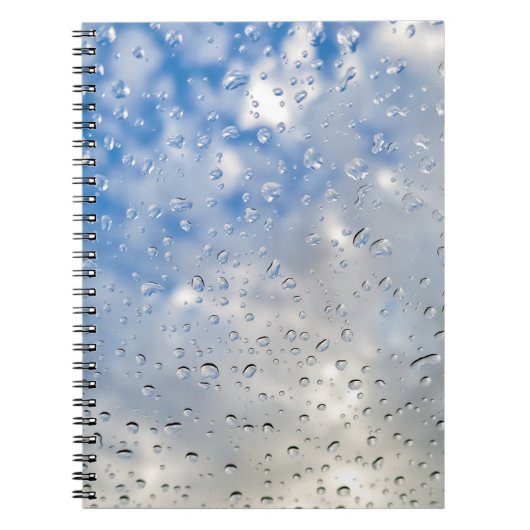 Raindrops op het venster notitieboek (Voorkant)
