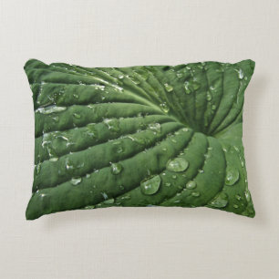 Raindrops op Hosta Leaf Accent Pillow Accent Kussen