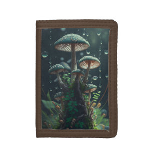 Raindrops op paddenstoelen drievoud portemonnee