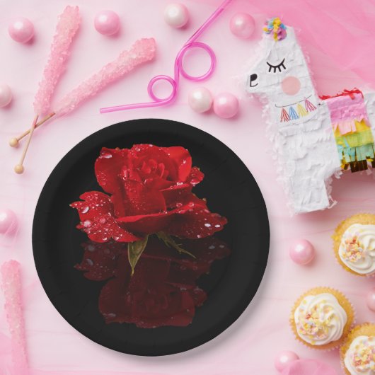 RAINDROPS OP ROOS PAPIEREN BORDJE (Feest)