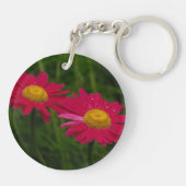 Raindrops op speciaal gepersonaliseerde Bright roz Sleutelhanger (Achterkant)