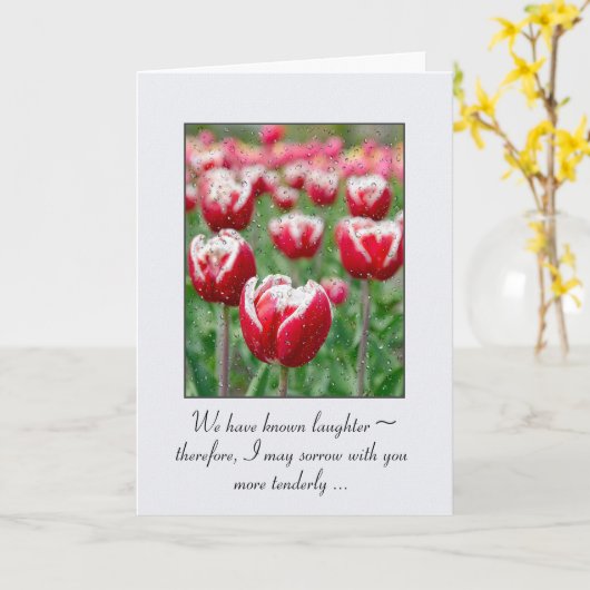 Raindrops op Tulps Sympathie Kaart (Gele Bloem)