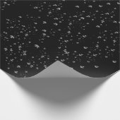 Raindrops op zwart cadeaupapier (Hoek)