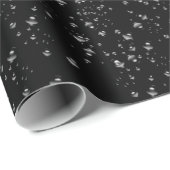 Raindrops op zwart cadeaupapier (Rol Hoek)