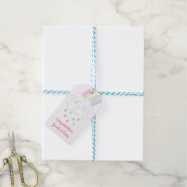 Raindrops Rainbow Baby shower Cadeaulabel