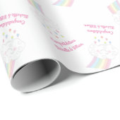 Raindrops Rainbow Baby shower Cadeaupapier (Rol Hoek)