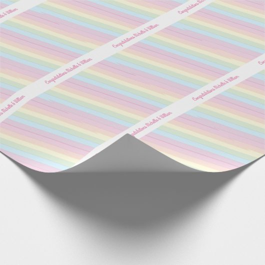 Raindrops Rainbow Baby shower Cadeaupapier (Hoek)