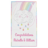 Raindrops Rainbow Baby shower Klein Cadeauzakje (Achterkant)