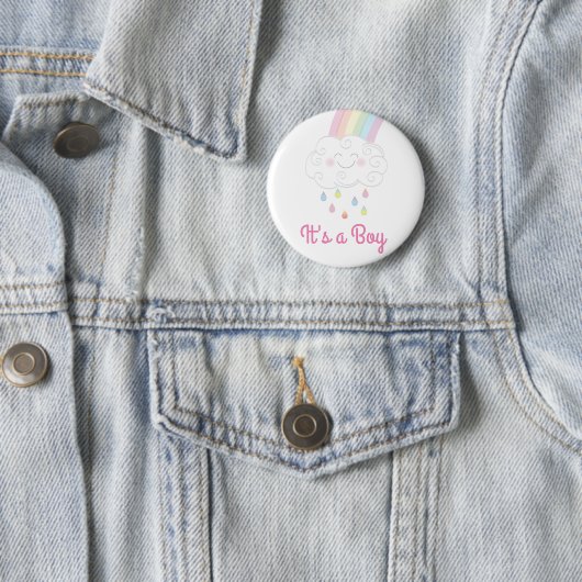 Raindrops Rainbow Baby shower Ronde Button 5,7 Cm (In situ)