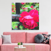 Raindrops roze roze Rozen Rainy Day NYC Canvas Afdruk (Insitu (Woonkamer))