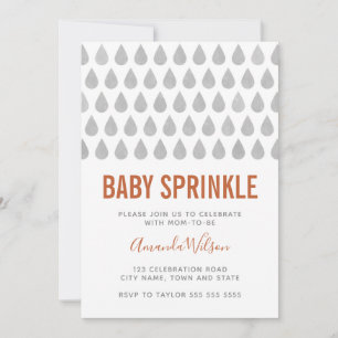 Raindrops verbrand Oranje Baby Kaart