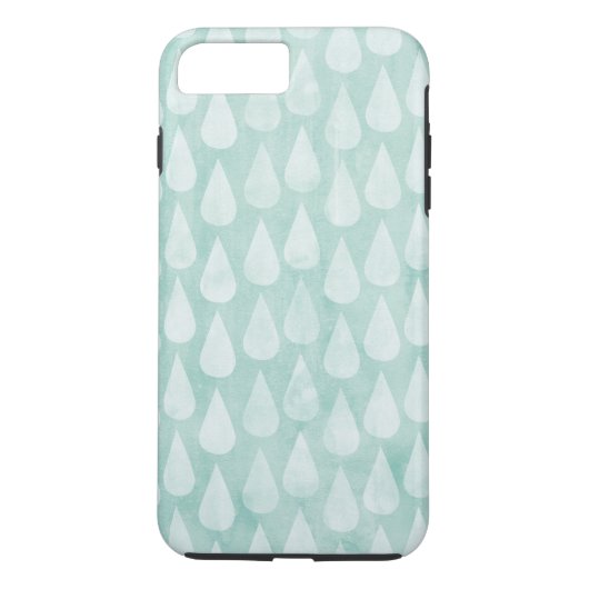 Raindrops voor blauwe/Blauwgroen Waterverf Case-Mate iPhone Case (Achterkant)